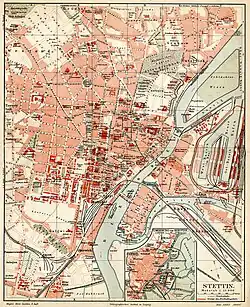 Stadtplan von Stettin von 1898