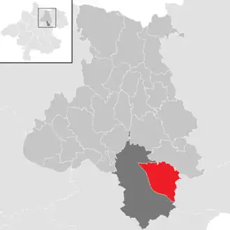 Lage der Gemeinde Steyregg im Bezirk Urfahr-Umgebung (anklickbare Karte)