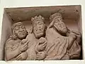 Kreuzgang. Romanische Darstellung der Heiligen Drei Könige