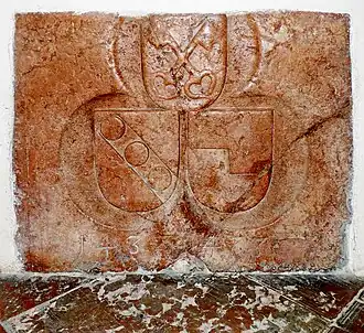 Wappentafel der Gruft von Peter Pienzenauer und Stiftspropst Bernhard II. Leoprechtinger († 1473)