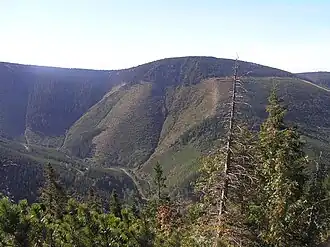 Blick auf Stoh und Dlouhý důl
