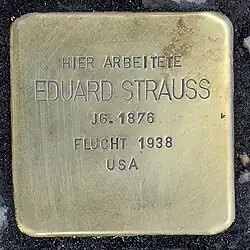 Stolperstein für Eduard Strauss