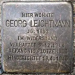 Stolperstein für Georg Leichtmann an der Schulstraße 51 in Berlin-Gesundbrunnen