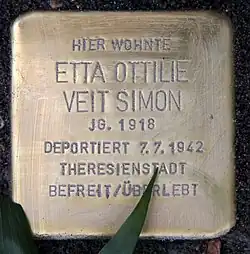 Stolperstein Etta Ottilie Veit Simon, Berlin, Hindenburgdamm 11