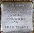 Stolperstein für Josef Friedemann (Moltkestraße 83)