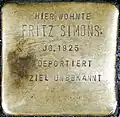 Stolperstein für Fritz Simons (Neumarkt 25)