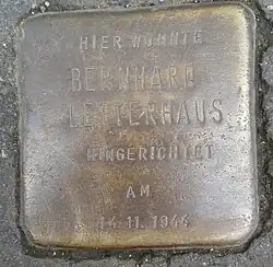 Stolperstein für Bernhard Letterhaus (Bernhard-Letterhaus-Straße 28)