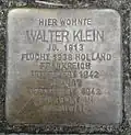 Stolperstein für Walter Klein (Blumenthalstraße 23)