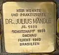 Stolperstein für Julius Mändle (Riehler Straße 21)