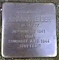 Stolperstein für Johanna Leiser (Spichernstraße 30)