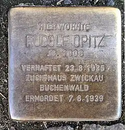 Stolperstein für Rudolf Opitz, Coppistraße 65 (Leipzig)