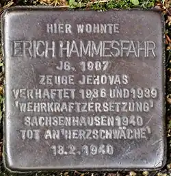 Stolperstein für Erich Hammesfahr