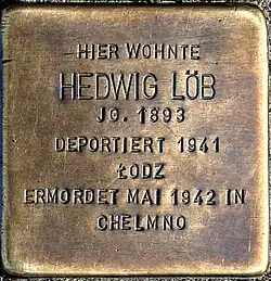 Stolperstein für Hedwig Löb