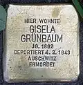 Stolperstein für Gisela Grünbaum