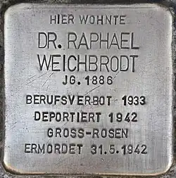 Stolperstein für Dr. Raphael Weichbroft