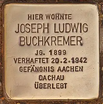 Stolperstein für Joseph Buchkremer (seit 2008)