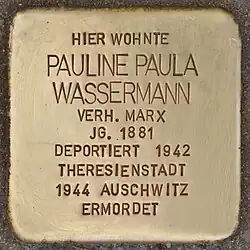 Stolperstein für Pauline Paula Wassermann