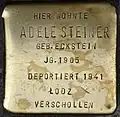 Stolperstein für Adele Steiner (Kurfürstenstraße 18)