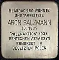 Stolperstein für Aron Salzmann (Blaubach 80)