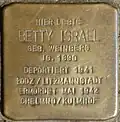 Stolperstein für Betty Israel (Meister-Gerhard-Straße 29)