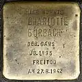 Stolperstein für Charlotte Burbach (Zülpicher Straße 302)