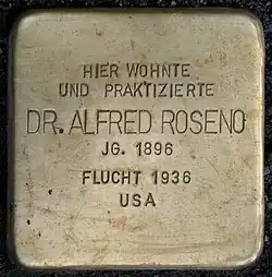 Stolperstein für Alfred Roseno (Bismarckstraße 5)