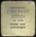 Stolperstein für Edith Fanny Deutsch (Roonstraße 52)