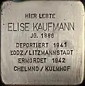 Stolperstein für Elise Kaufmann (Lübecker Straße 22)