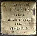 Stolperstein für Erna Klee (Weyerstraße 122)