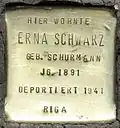 Stolperstein für Erna Schwarz (Aachener Straße 28)