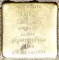 Stolperstein für Frieda Kohlmann (Roonstraße 58)