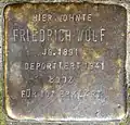 Stolperstein für Friedrich Wolf (Schaevenstraße 4)