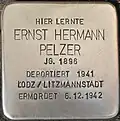 Stolperstein für Ernst Hermann Pelzer (Vogelsanger Straße 1)