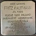 Stolperstein für Fritz Kaufmann (Vogelsanger Straße 1)