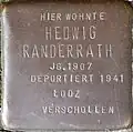 Stolperstein für Hedwig Randerrath (Im Dau 12)