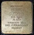 Stolperstein für Hedwig Süsskind (Moltkestraße 123)