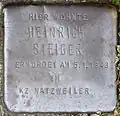 Stolperstein für Heinrich Steiger (Schnurgasse 42)