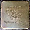 Stolperstein für Irma Bertha Siegfried (Sülzgürtel 72)