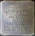 Stolperstein für Johanette Oppenheimer (Severinstrasse 199)