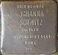Stolperstein für Johanna Schmitz (Im Dau 12)
