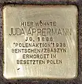 Stolperstein für Juda Appermann (Bayardsgasse 4)