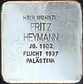 Stolperstein für Fritz Heymann (Kinkelstraße 9)