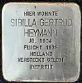 Stolperstein für Sibilla Gertrud Heymann (Kinkelstraße 9)
