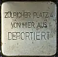 Kopfstein Zülpicher Platz 4