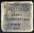 Stolperstein für Kurt Bader (Engelbertstraße 12)
