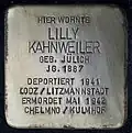 Stolperstein für Lilly Kahnweiler (Neusser Wall 46)