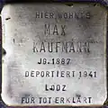 Stolperstein für Max Kaufmann (Kartäuserwall 7)