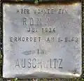 Stolperstein für ein Romm (Großer Griechenmarkt 37)