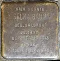 Stolperstein für Selma Baum (Schaevenstraße 4)