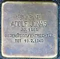 Stolperstein für Adolf Jonas (Agrippinaufer 2)
